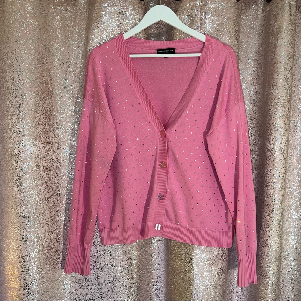 Generation Love Pink Sparkle Cardigan